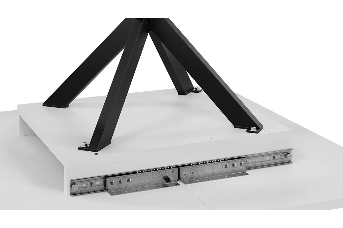 Стол обеденный Лиссабон раздвижной Тип 1 (Черный муар / Белый) - купить в Озерце