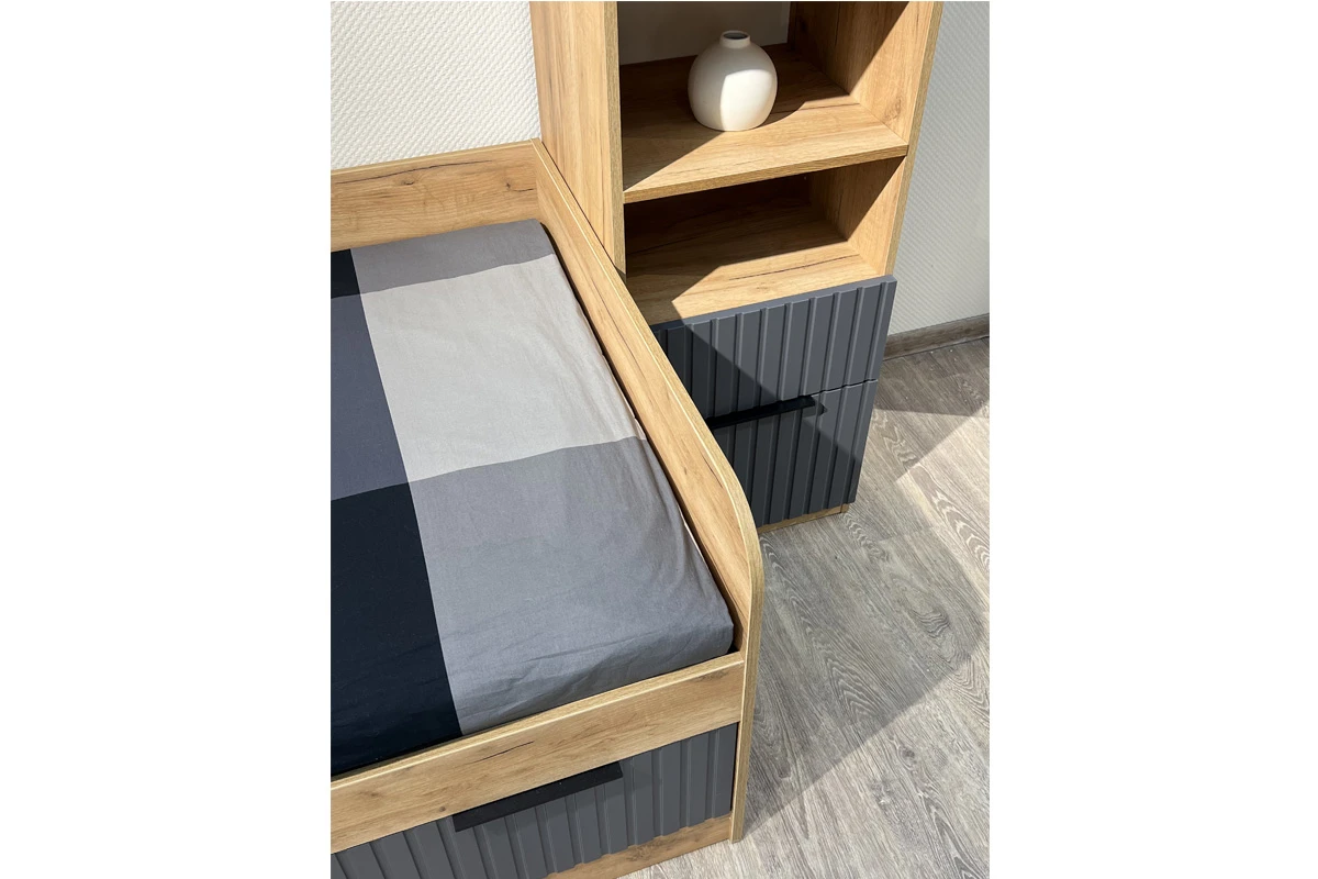 Набор детской мебели Хилтон №2 (Дуб Крафт золотой/Графит матовый) — Мебель-центр Озерцо