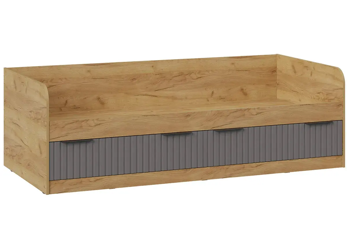 Кровать комбинированная Хилтон 90х200 Тип 1 (Дуб Крафт золотой/Графит матовый) - купить в Озерце