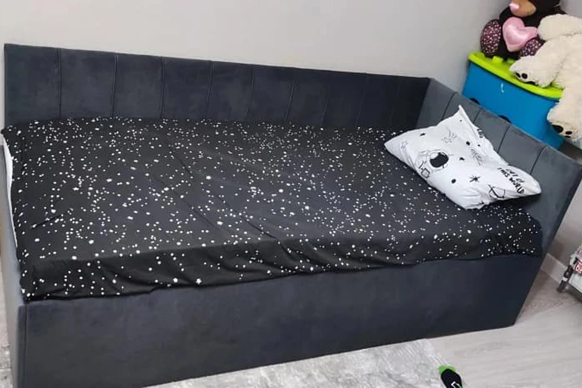 Кровать Мика с ПМ 90х200 универсальная (Newtone ANTRACITE) - купить в Озерце