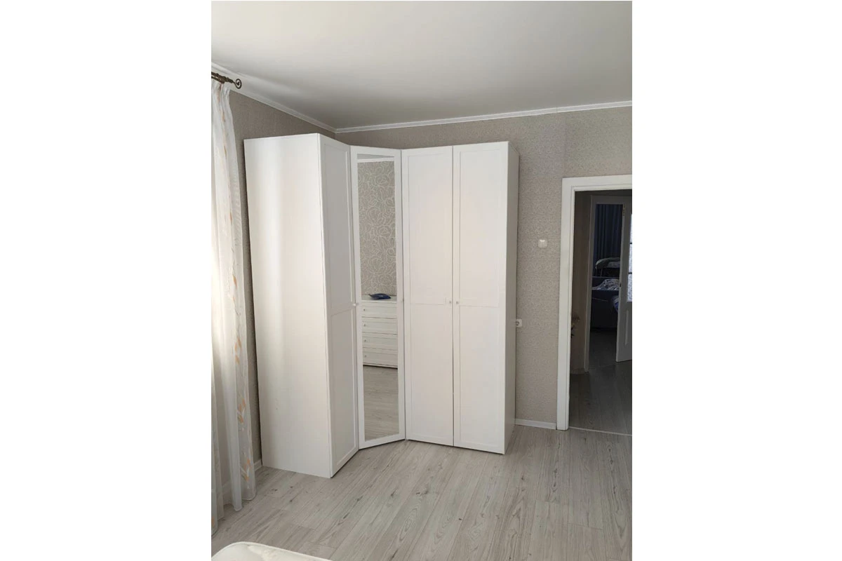 Шкаф угловой с зеркалом Харрис 63 (Белый) в мебель-центре Озерцо