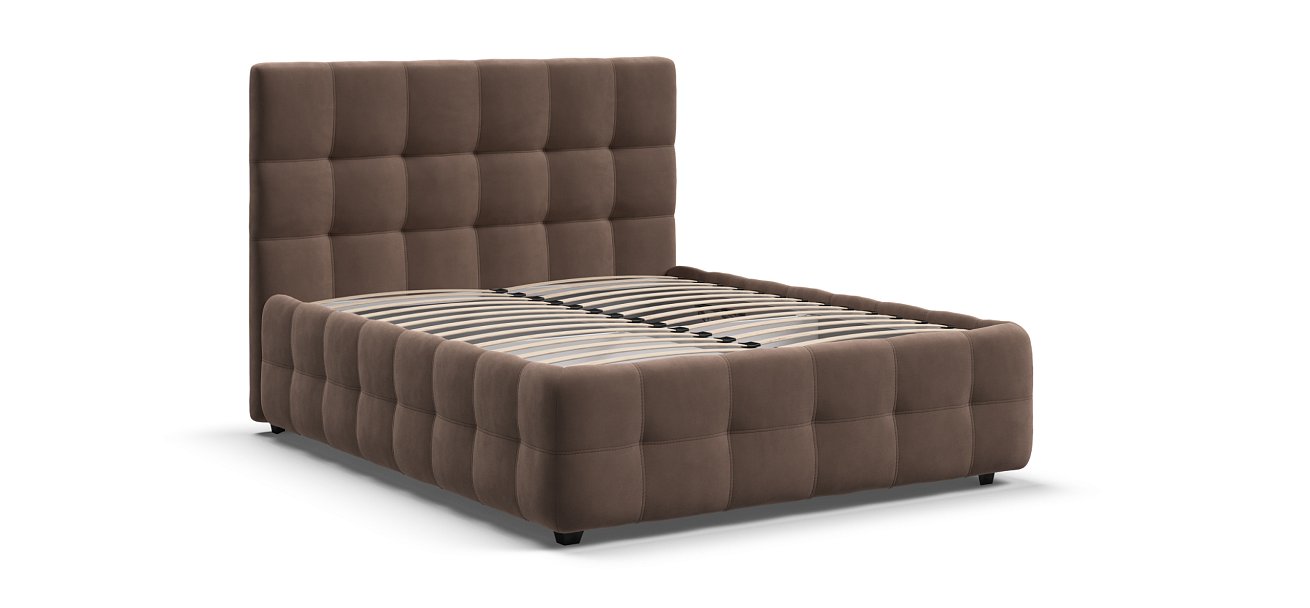 Босс Кровать+ПМ 140*200 Велюр Монолит мокко - купить в Озерце