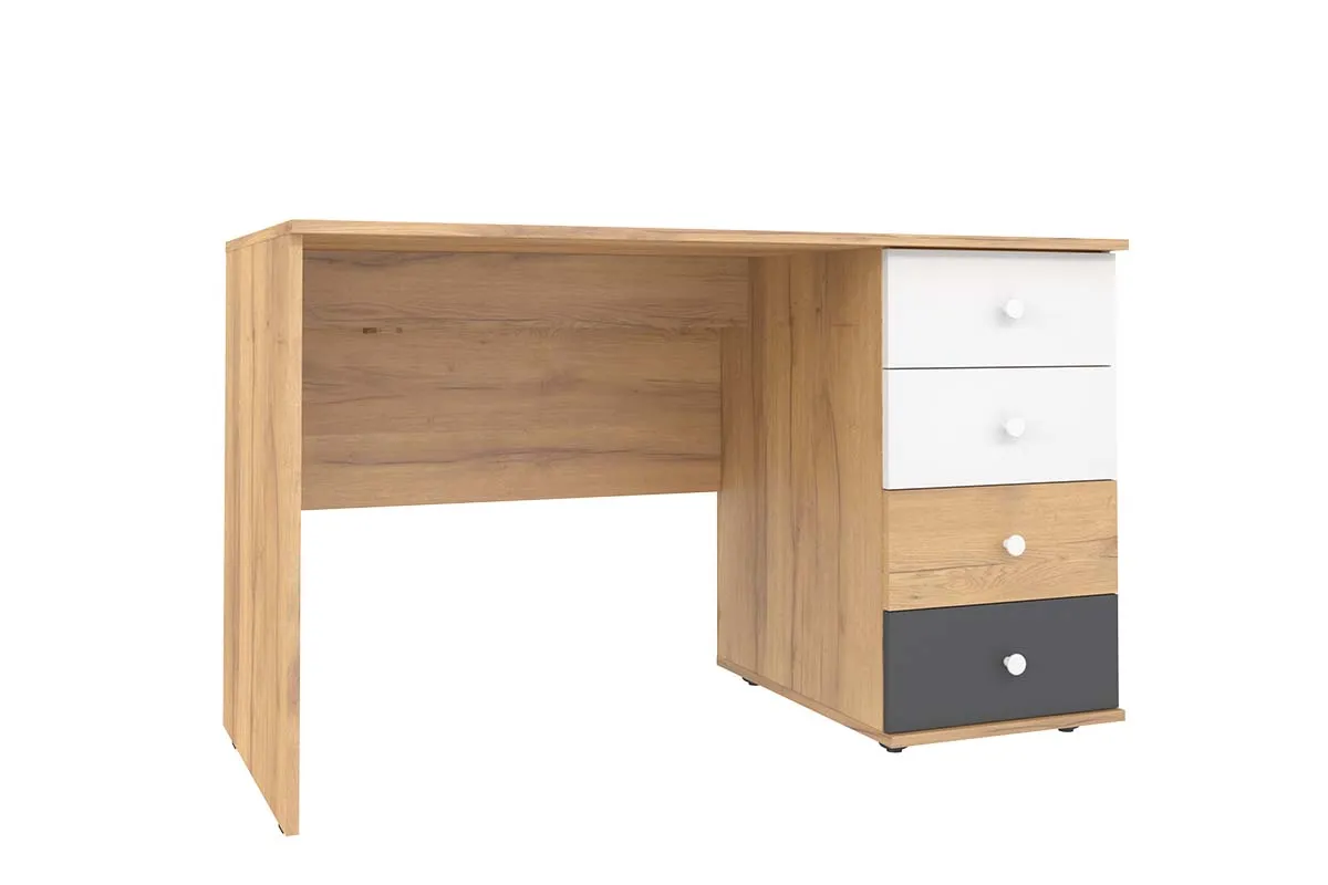 Детская Лойс №2 (Дуб золотистый/Белый/Графит) — Мебель-центр Озерцо