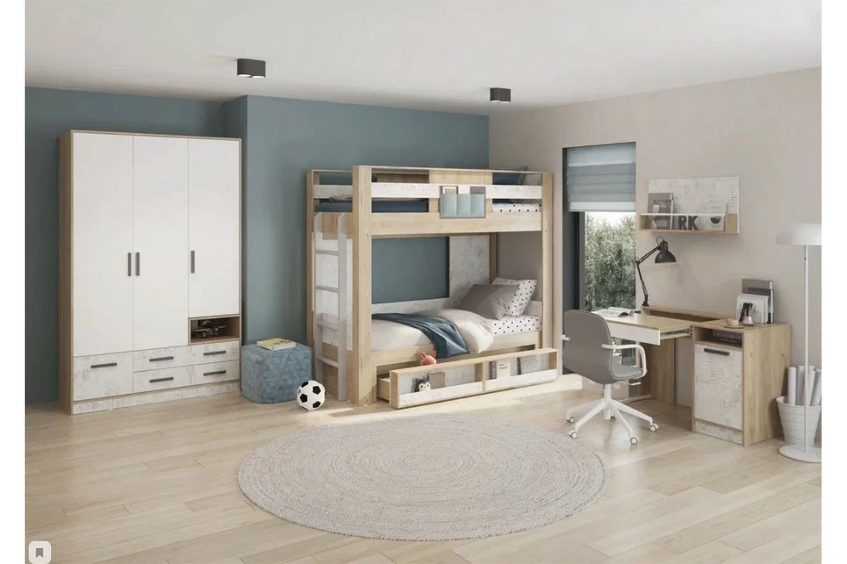 Кровать-чердак Алиса Мод. 3 (Гикори Джексон/Спринт/Белый) - купить в Озерце