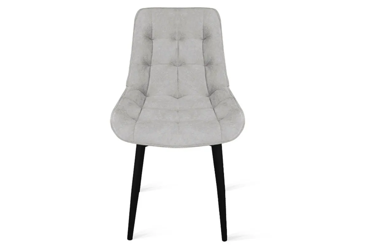 Стул Boston (Черный Муар/Велюр V004 Светло-серый) - купить в Озерце