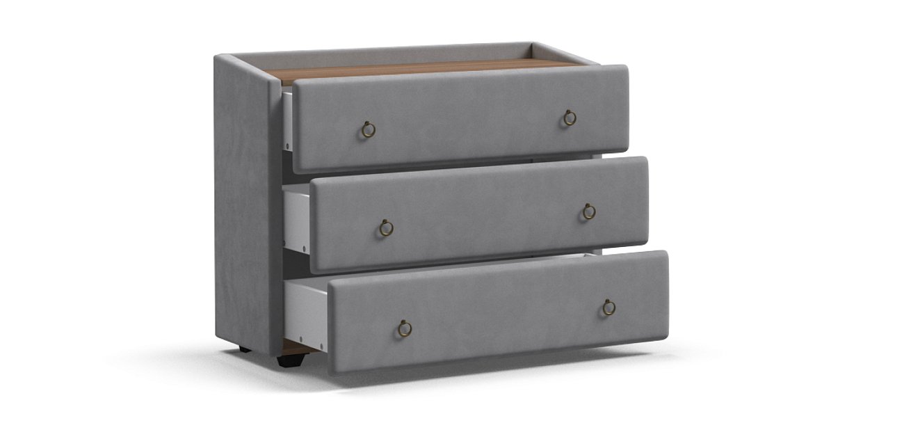 Комод BOSS Classic велюр MONOLIT Сталь, Орех Селект — Мебель-центр Озерцо