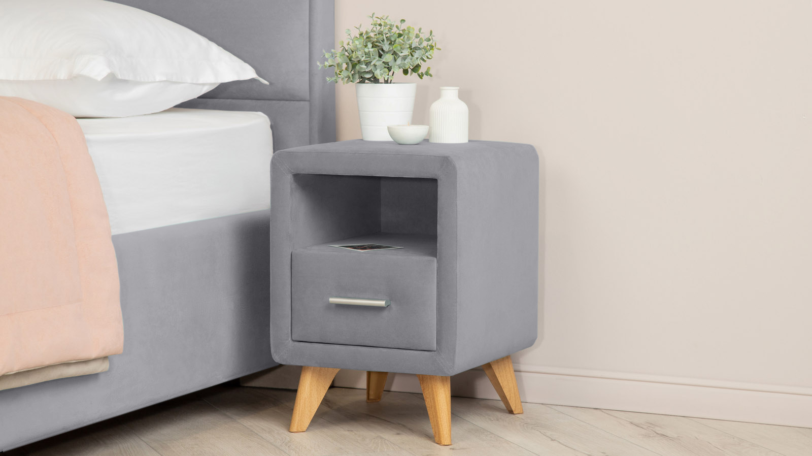 Тумба Leda, ткань Sky Velvet 08 36x36.5 — купить в Озерце