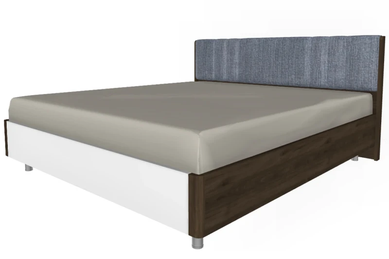 Кровать КР-5014-ГТ-БГ 180х200 (Гикори Джексон Темный/Белый Бриллиант Глянцевый) - купить в Озерце