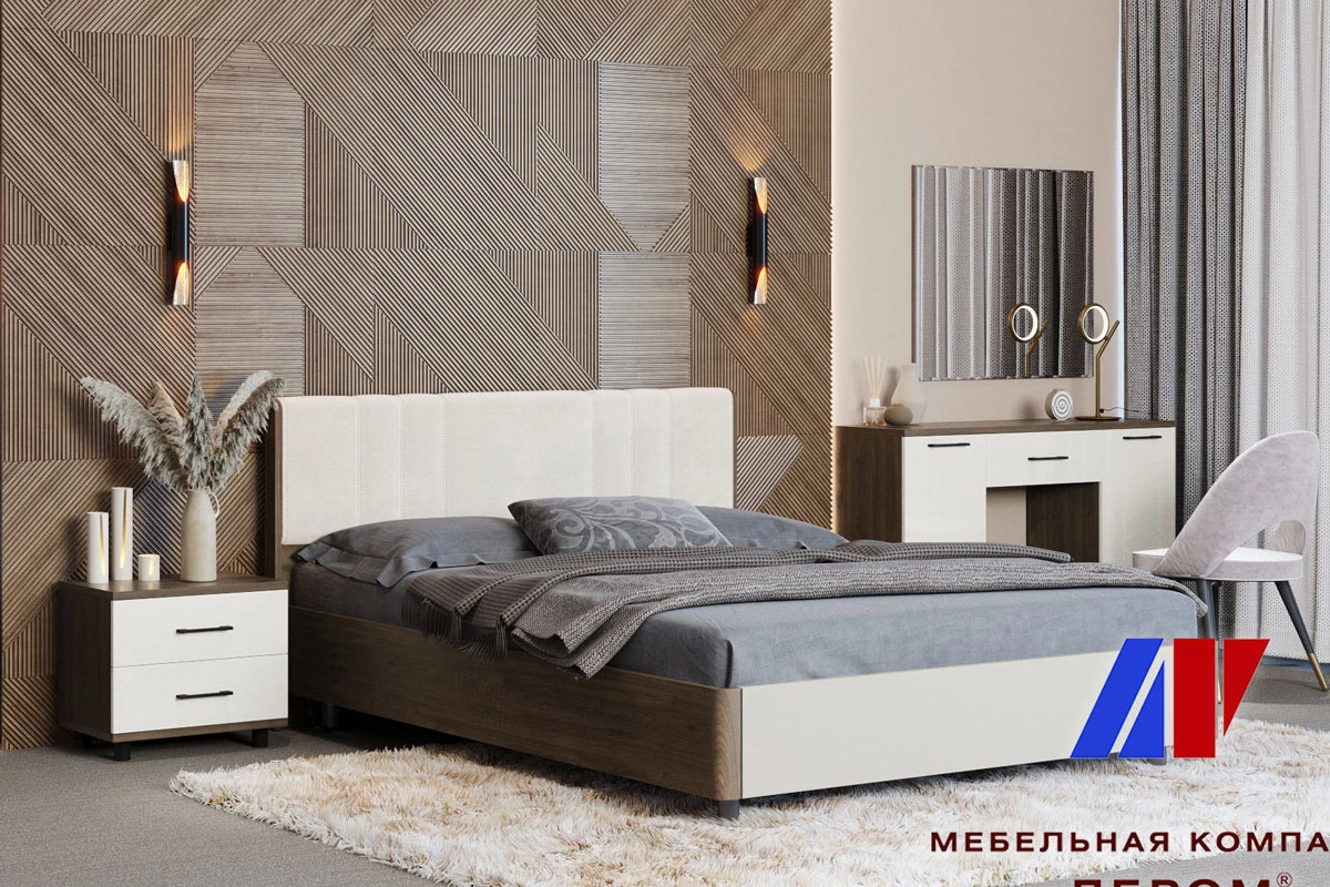 Туалетный столик СТ-5002-ГТ-КГ (Гикори Джексон Темный/Кашемир Глянцевый) — Мебель-центр Озерцо