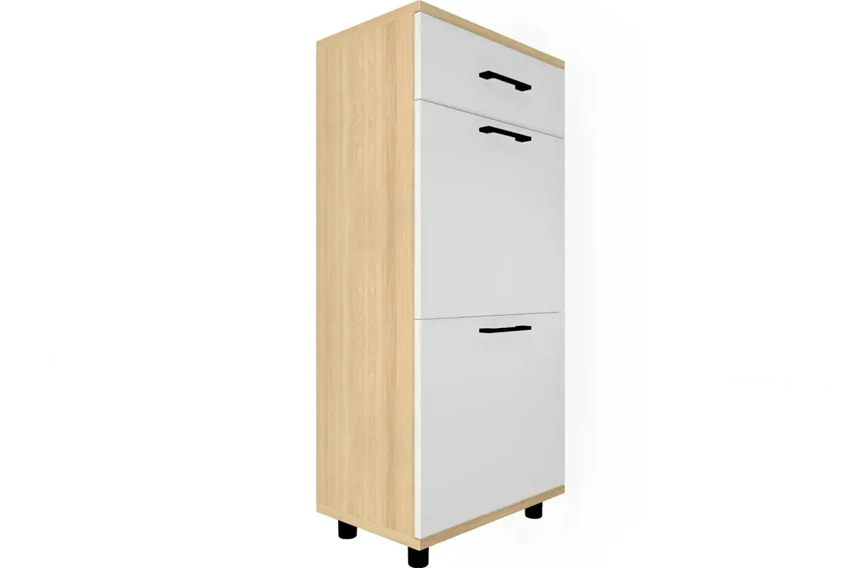 Прихожая Грейс комплект 9 (Ясень Асахи/Белый Бриллиант Глянцевый) — Мебель-центр Озерцо