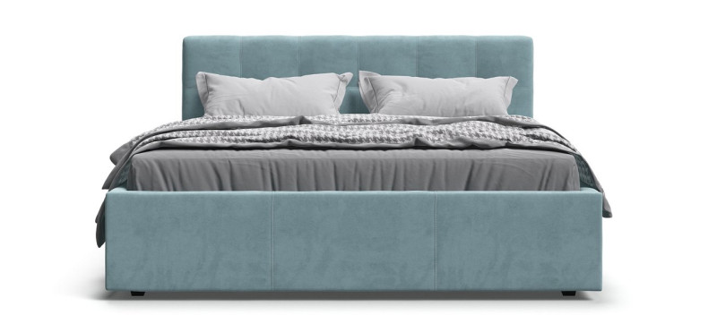 Белла Кровать+ПМ 160*200 Велюр Монолит аква - купить в Озерце