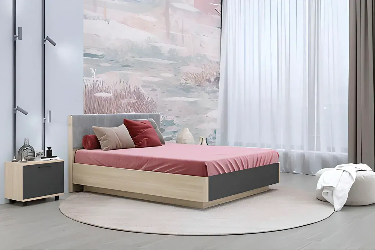 Кровать КР-4013-АС-АМ (Ясень Асахи/Антрацит Матовый) - купить в Озерце