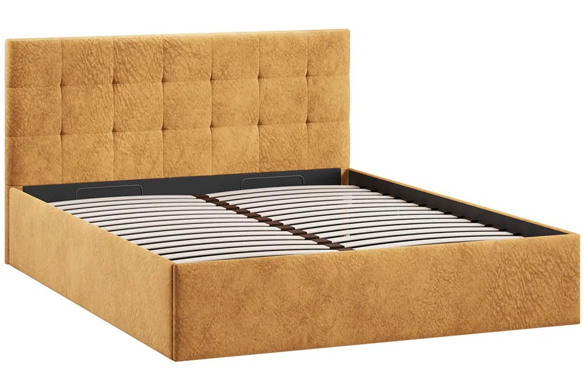 Кровать универсальная Джоли с ПМ Тип 1 без заглушины 160х200 (Микровелюр/Wellmart Yellow) - купить в Озерце