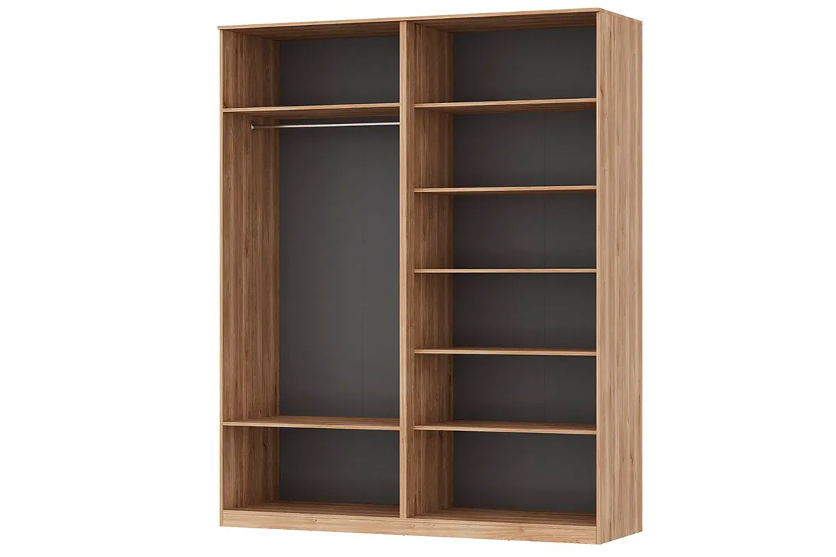 Шкаф Астория №4 (Дуб кастелло медовый / Графит софт) в мебель-центре Озерцо