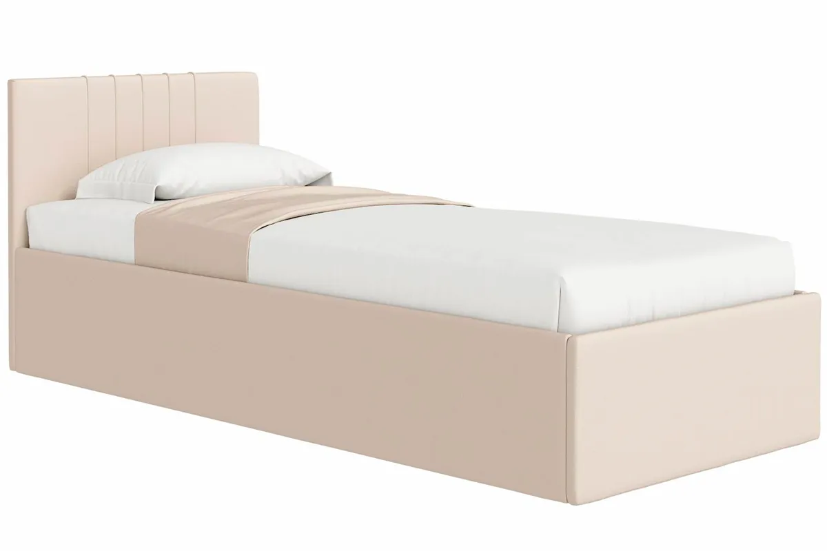 Кровать Соло односпальная с ПМ 90х200 (Newtone Light Beige/Светло-бежевый) - купить в Озерце