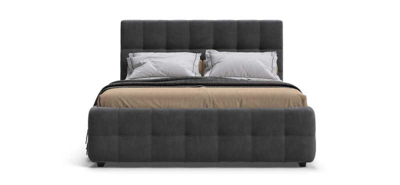 Кровать Босс 160*200 Про велюр Monolit серая - купить в Озерце