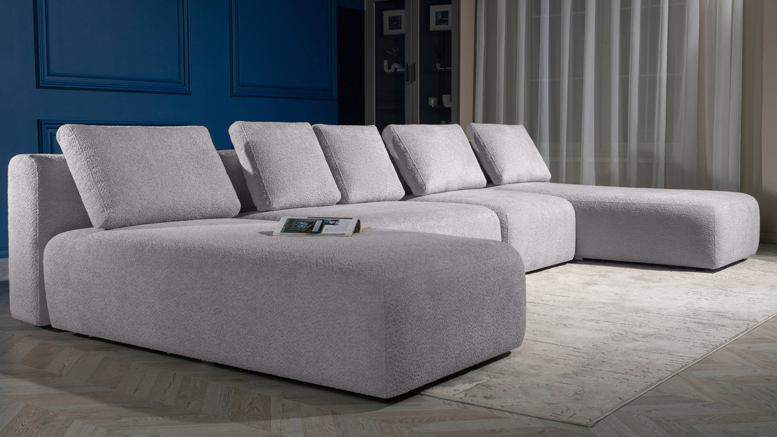 Диван модульный Molto, 4 секционный, 170+125+85+170+85+125+85+85, ткань Soul 995 57 — купить в Озерце