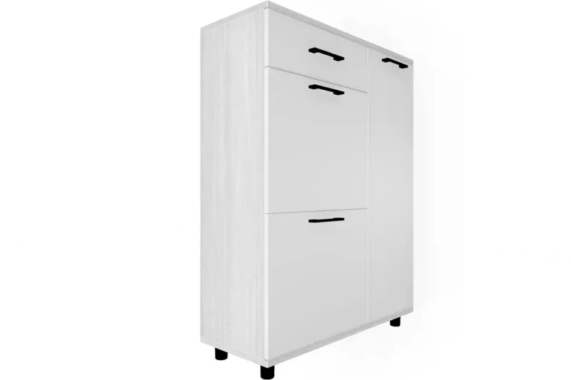 Тумба ТБ-5002-СЯ-БГ (Снежный Ясень/Белый Бриллиант Глянцевый) — Мебель-центр Озерцо