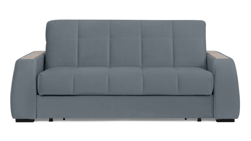 Диван - кровать Domo Pro с накладкой цвета ясень, стежка квадрат, ткань Sky Velvet 18 140x216 — в мебель-центре Озерцо