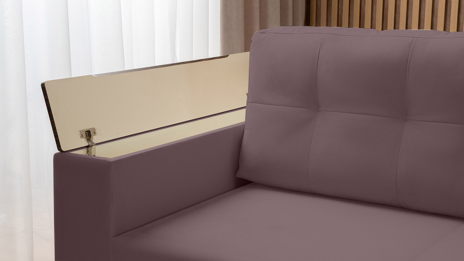 Диван угловой Loko Pro с хранением в подлокотниках, ткань Casanova Lilac 164x212 — в мебель-центре Озерцо
