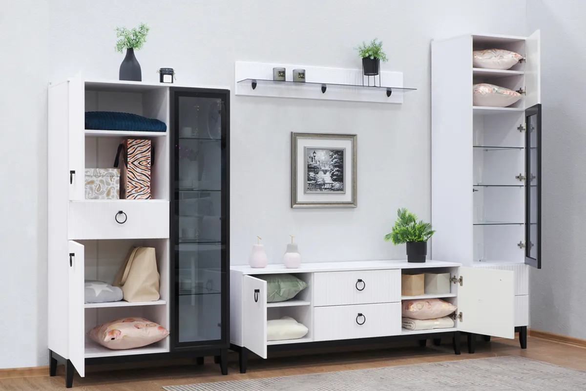 Полка навесная Шарлиз 1200 (Белый снег) — Мебель-центр Озерцо