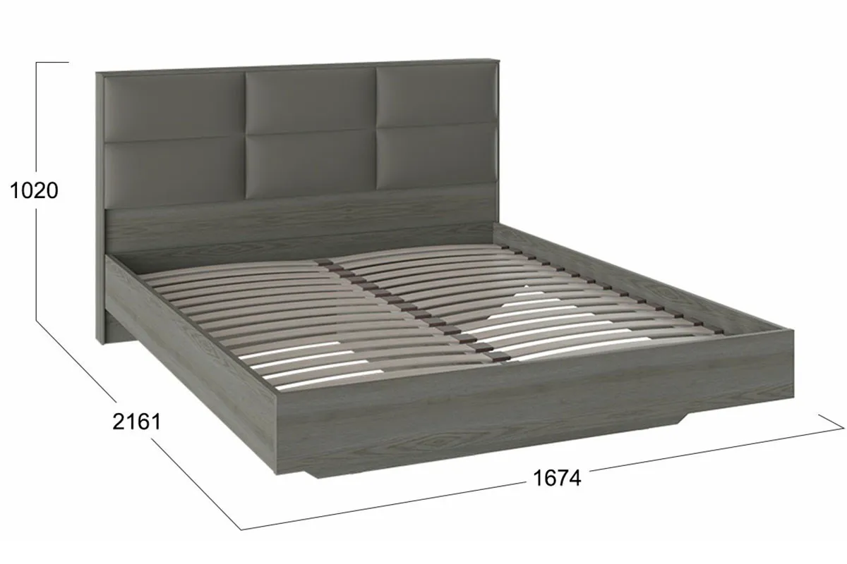 Кровать с мягкой спинкой Либерти СМ-297.01.001 160х200 (Хадсон/Ткань Грей) - купить в Озерце