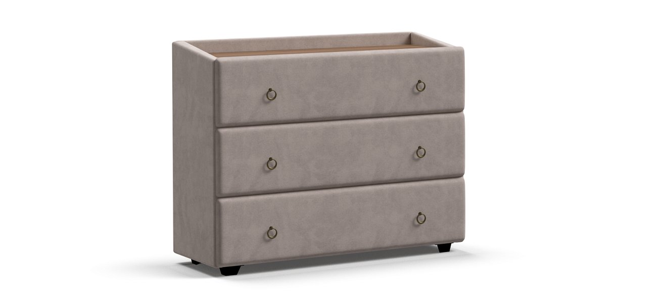 Комод BOSS Classic велюр MONOLIT Латте, Орех Селект — Мебель-центр Озерцо