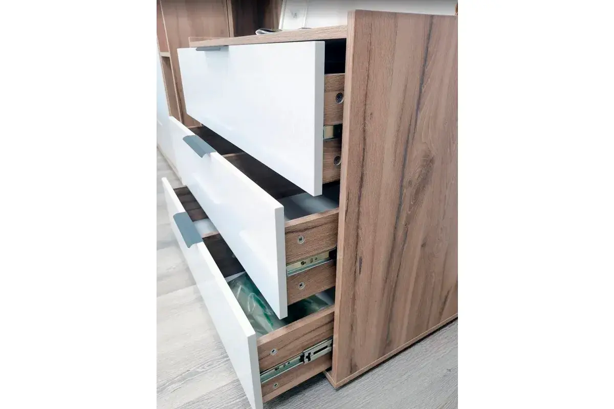 Комод Николь мод.3 (Белый/Дуб Альпийский) — Мебель-центр Озерцо