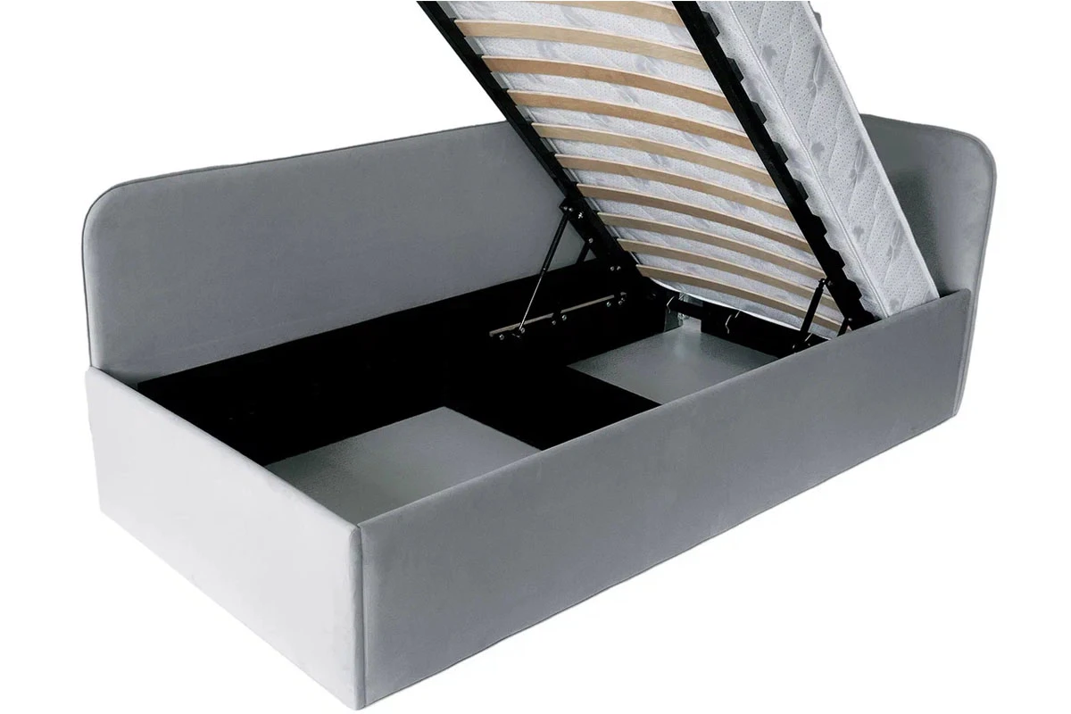 Кровать угловая Джеки с ПМ (122) 90х200 (Светло-серый/Newtone light grey) - купить в Озерце