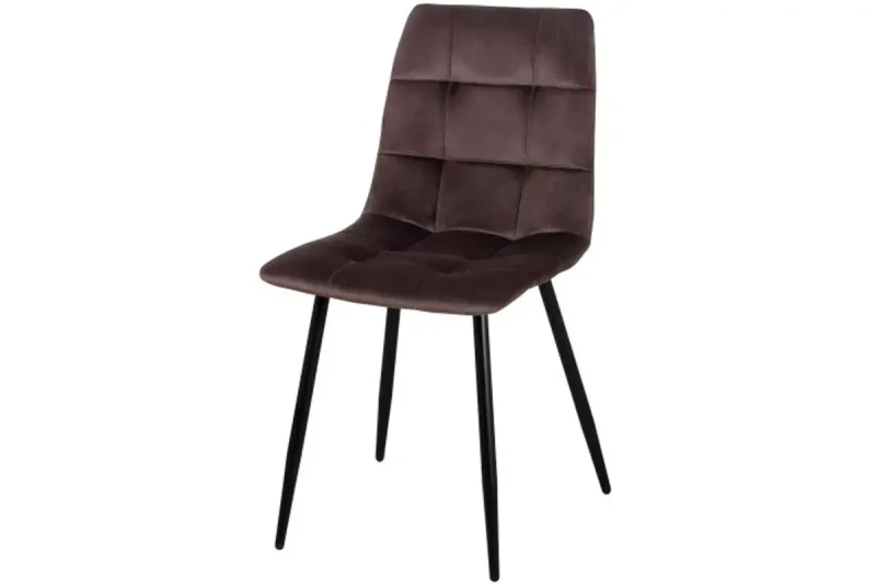 Стул Чили каркас Муар черный, велюр (Velluto 06 эспрессо) СРП-052 - купить в Озерце