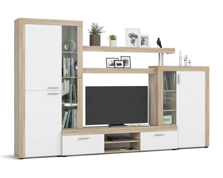 Стенка Монтана Сонома, Белый снег — Мебель-центр Озерцо