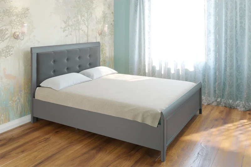 Кровать КР-2033-СО-В 160х200 (Серый Оникс/Велюр) - купить в Озерце