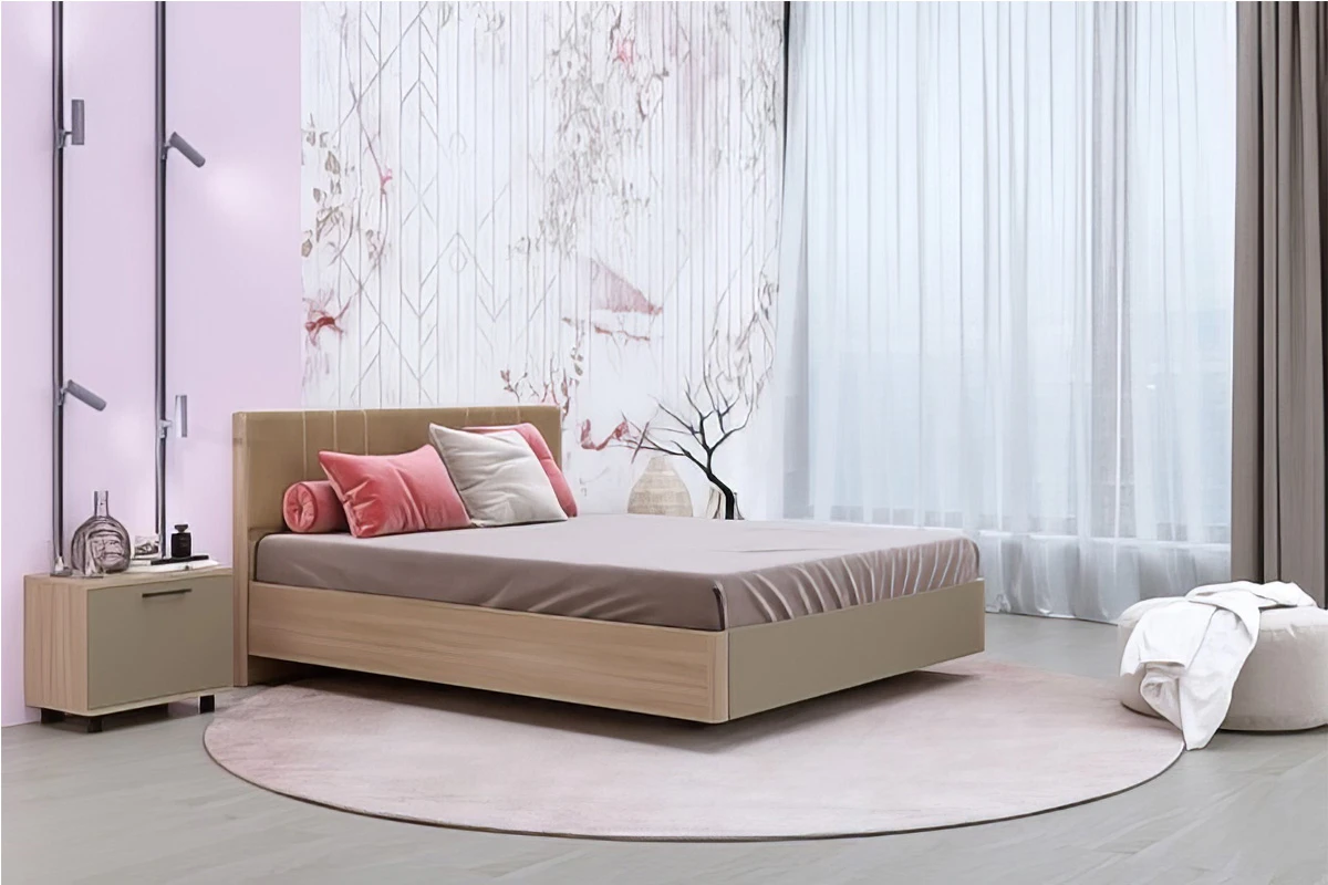 Кровать КР-5014-АС-ЛМ 180х200 (Ясень Асахи/Латте Матовый) - купить в Озерце