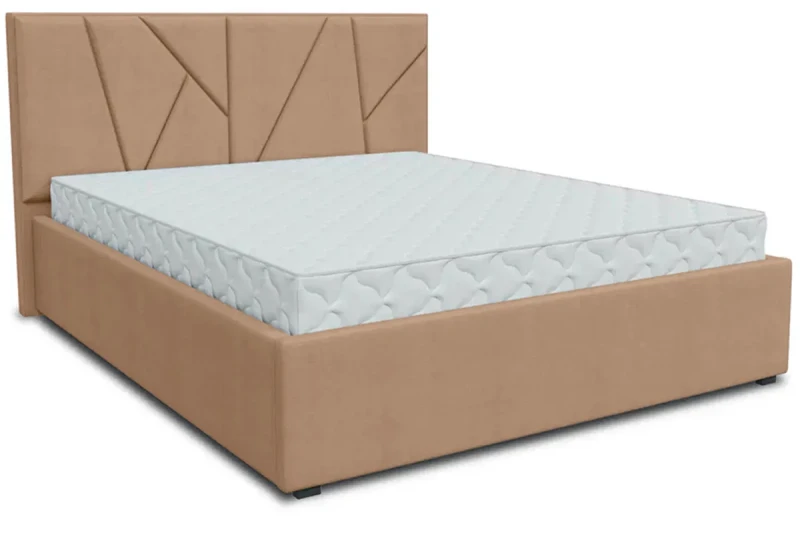 Кровать Рица-1 с ПМ 140х200 (Дива VL-2502-02 / Бежевый крайола) 1 кат. - купить в Озерце