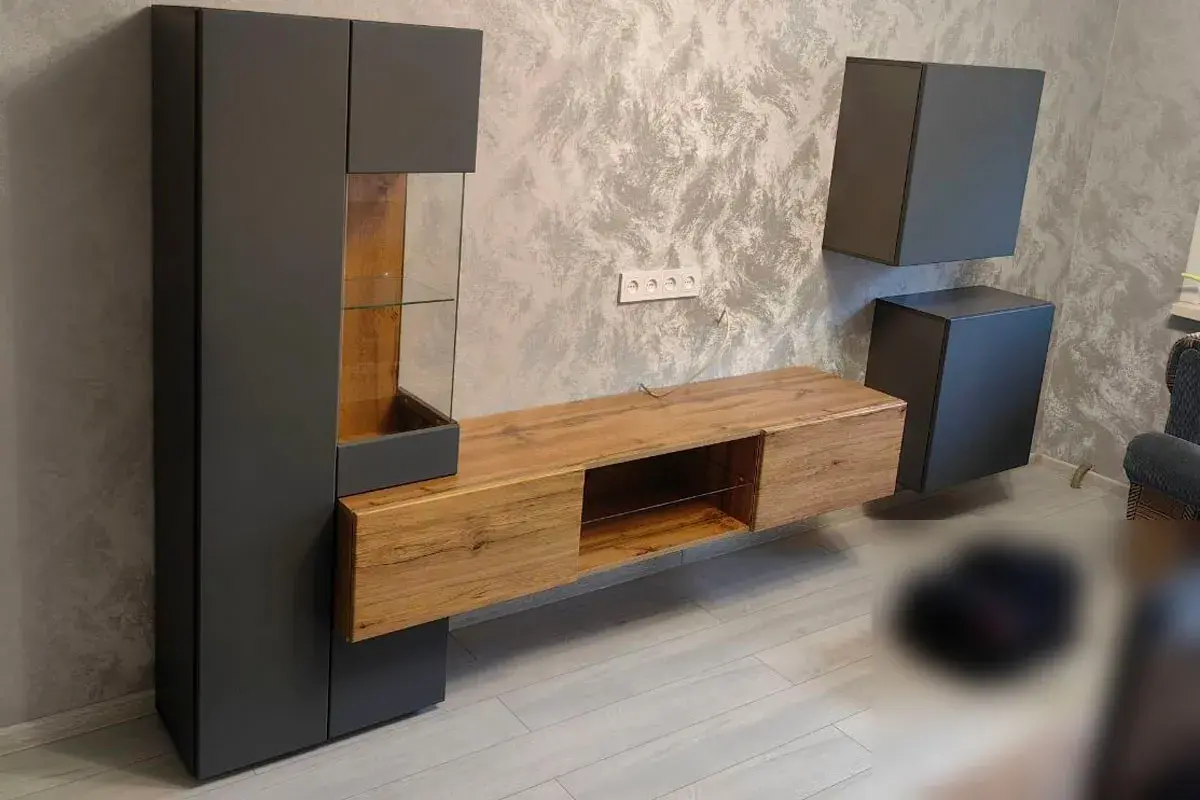 Гостиная Point ТИП-70 Дуб Вотан/Серый графит (71774910) — Мебель-центр Озерцо