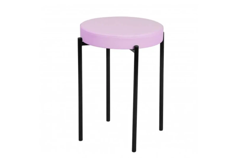 Табурет Дора каркас черный, экокожа (Экотекс 3004 бледно-сиреневый) СРП-006 - купить в Озерце