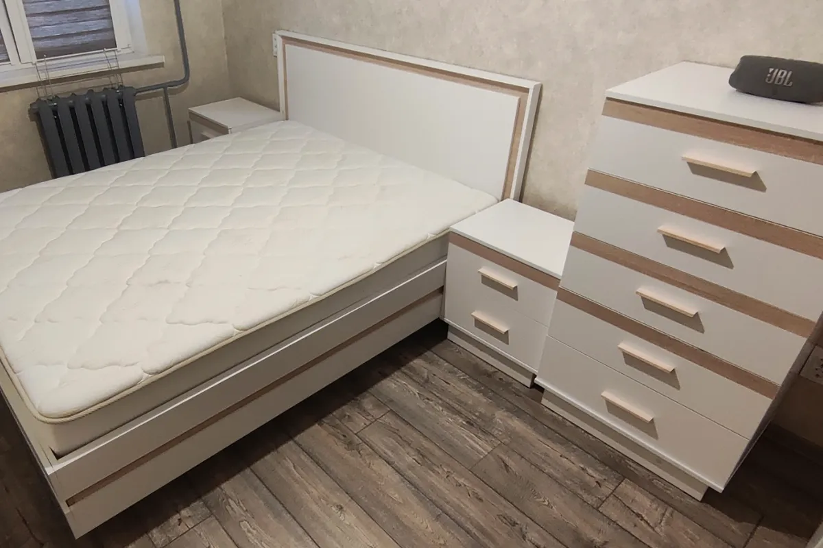 Тумба прикроватная Анона 2 (Белый/Дуб Сонома) — Мебель-центр Озерцо