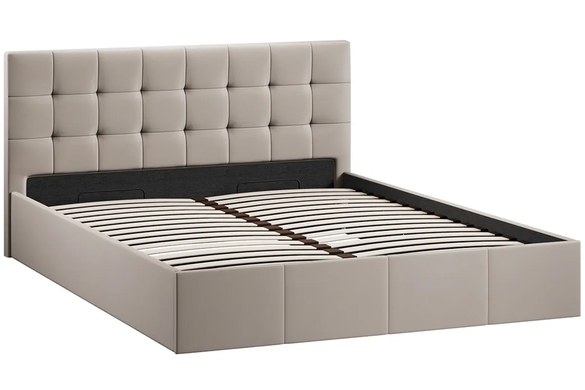 Кровать Эмма с ПМ и заглушиной 160х200 (Велюр/Confetti Smoke) - купить в Озерце