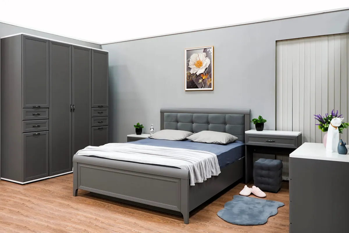 Кровать КР-1033-СО-В 160х200 (Серый Оникс/Велюр) - купить в Озерце