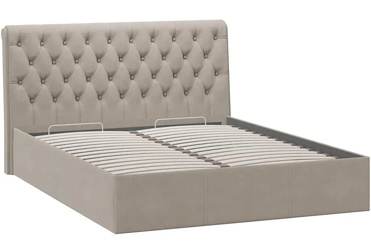 Кровать двойная Скарлет с ПМ Тип 1 и заглушиной 160х200 (Велюр/Мокко темный) - купить в Озерце