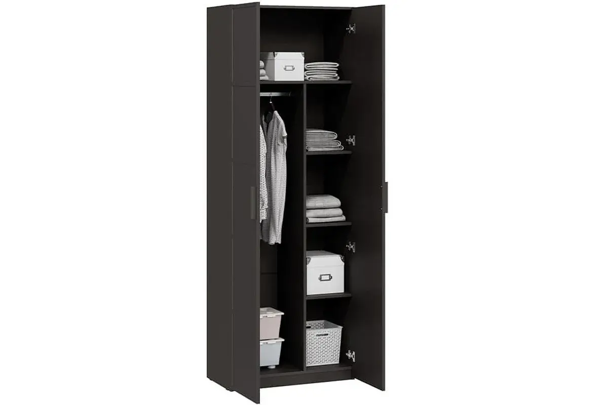 Шкаф для одежды Стелла Исп.2 (Серый Вулкан/Фон серый) в мебель-центре Озерцо