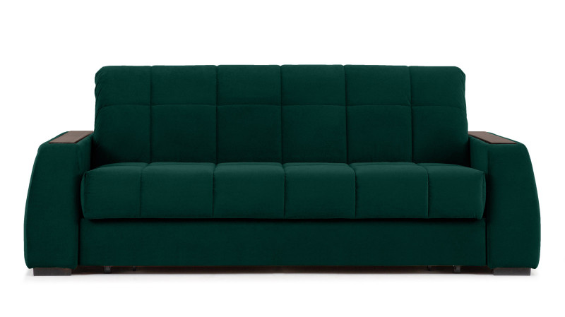 Диван - кровать Domo Pro с полками цвета венге, стежка квадрат, ткань Sky Velvet 42 180x216 — в мебель-центре Озерцо