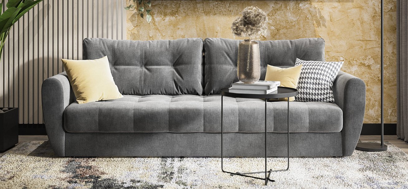 Диван Престон 2.0 велюр Monolit серый — купить в Озерце