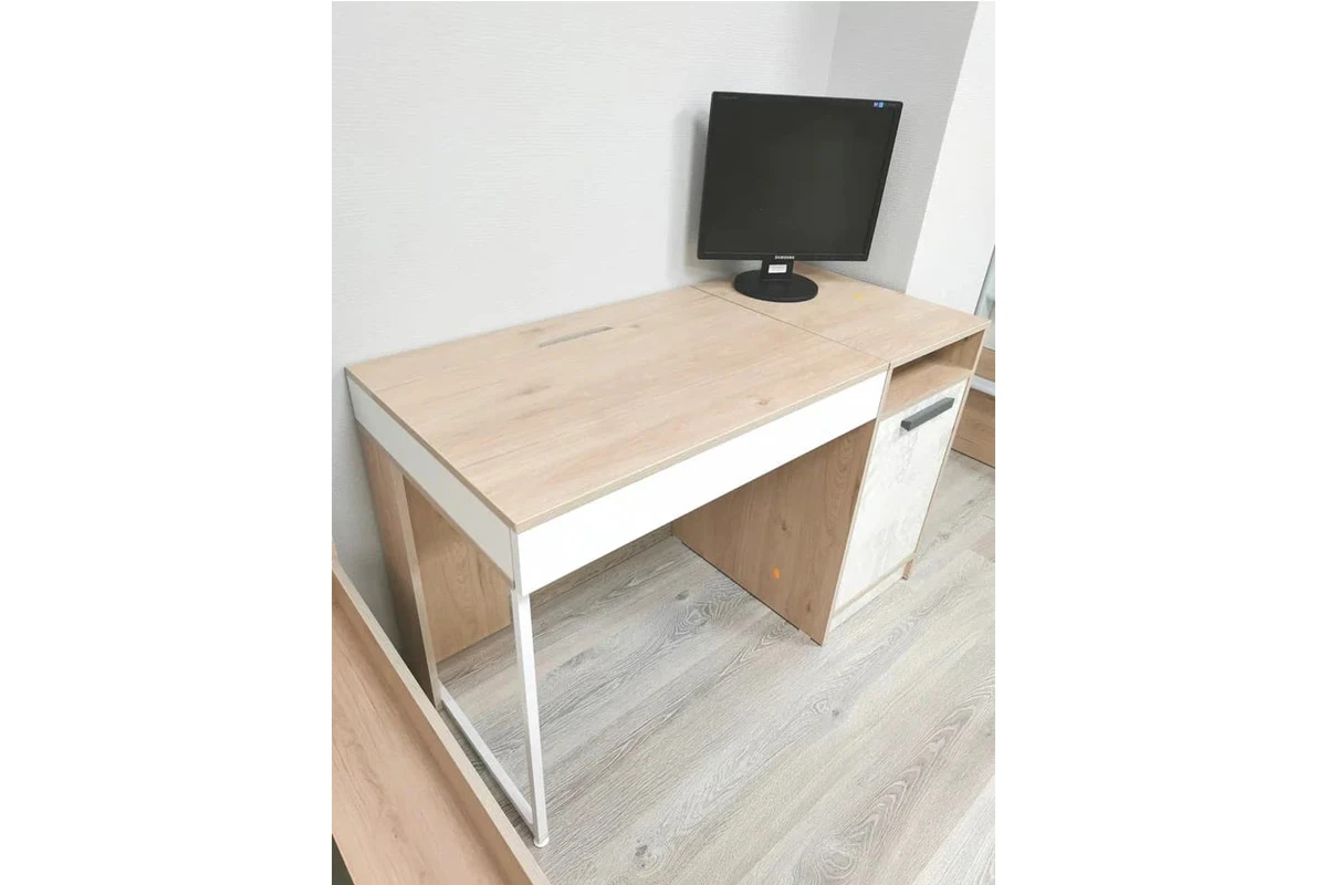 Стол прямой Алиса Мод. 4 (Гикори Джексон/Спринт/Белый) — Мебель-центр Озерцо