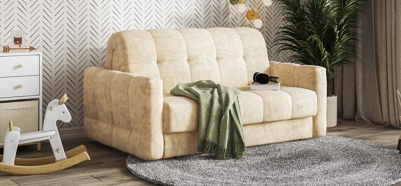 Диван BOSS Sleep 140 Велюр Роял шампань — купить в Озерце