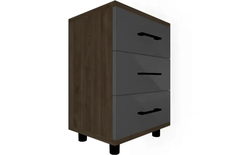 Тумба ТБ-5026-ГТ-АМ (Гикори Джексон Темный/Антрацит Матовый) — Мебель-центр Озерцо