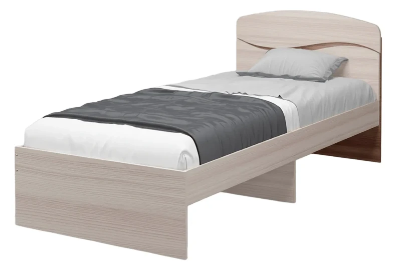 Кровать Валенсия без ящиков 90х200 (Ясень Светлый/Ясень Темный) - купить в Озерце