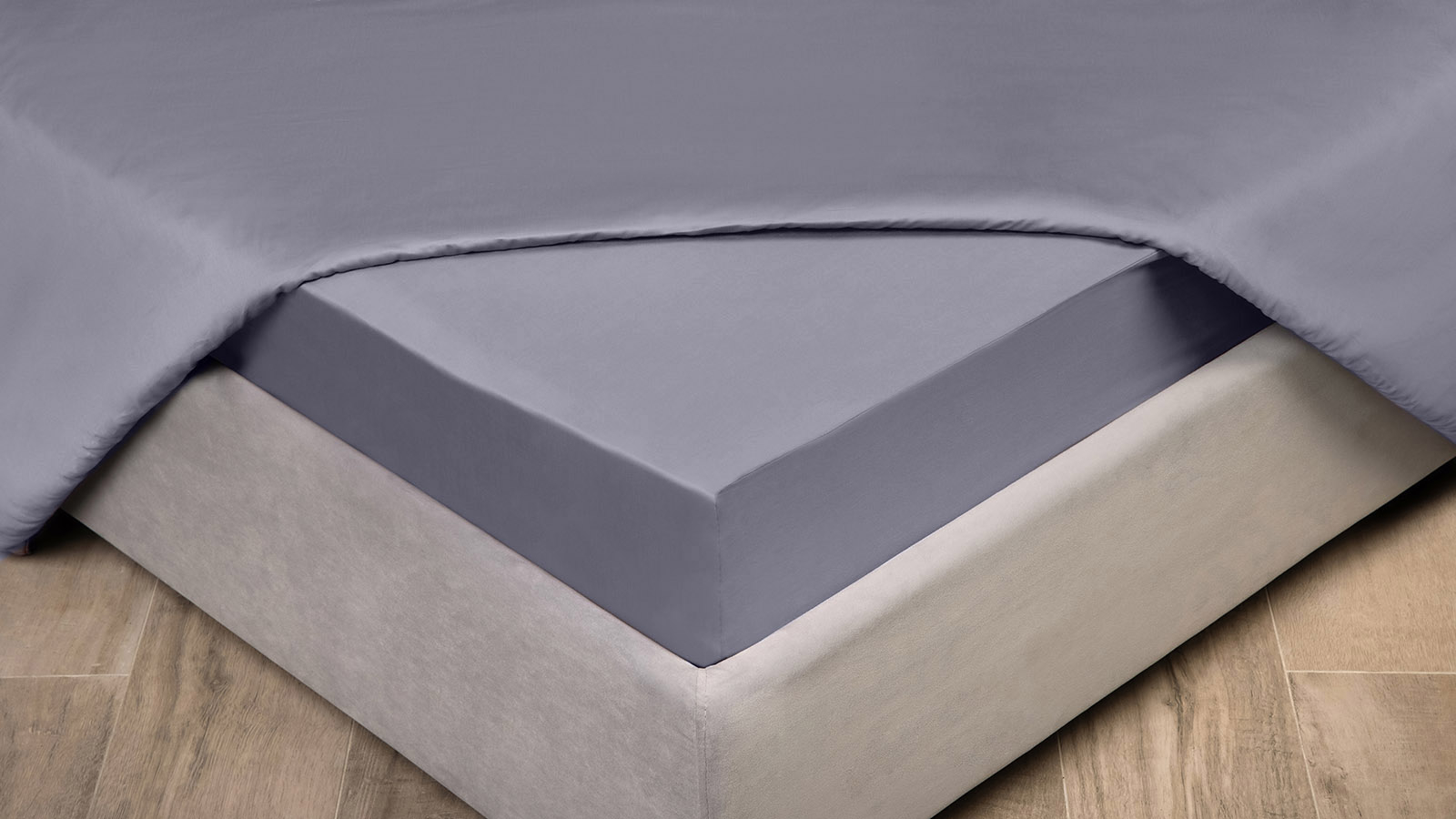 Простынь на резинке Askona Comfort Maco Sateen 2.0, цвет Пепельный 180x200 в мебель-центре Озерцо