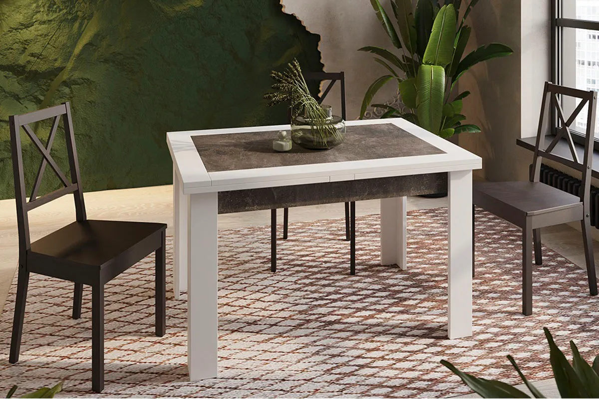 Стол раздвижной Хьюстон тип 4 (Белый/Ателье темный) - купить в Озерце