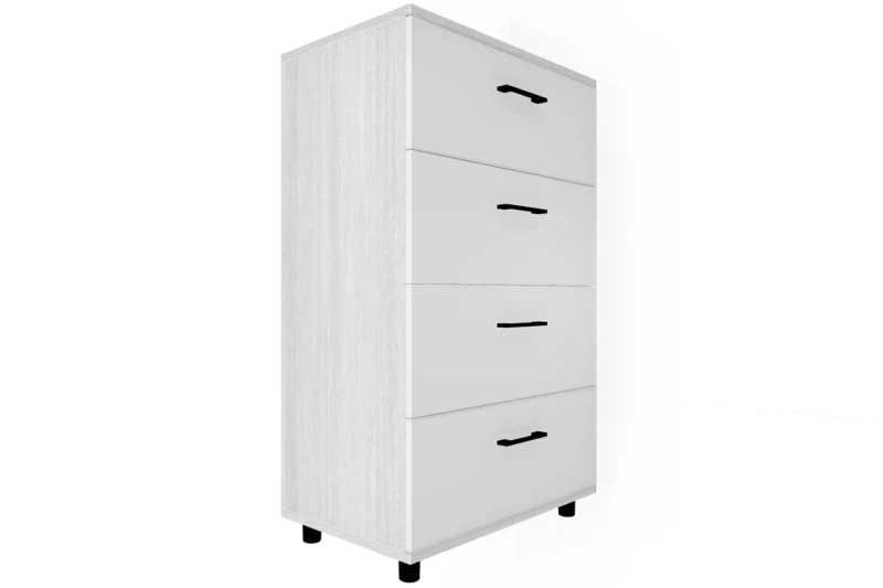 Комод КМ-5012-СЯ-БГ (Снежный Ясень/Белый Бриллиант Глянцевый) — Мебель-центр Озерцо